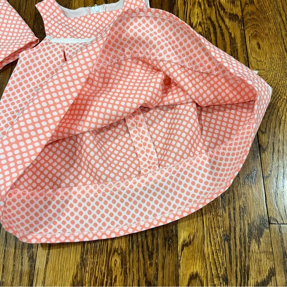 MACYS • IRIS & IVY coral pink polka dot bow dress with matching jacket 12 Months - Picture 4 of 8